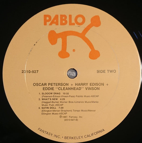 Oscar Peterson + Harry Edison + Eddie "Cleanhead" Vinson : Oscar Peterson + Harry Edison + Eddie "Cleanhead" Vinson (LP, Album)
