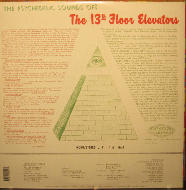 13th Floor Elevators : The Psychedelic Sounds Of The 13th Floor Elevators (LP, Album, Mono, RE + LP, Album, RE, RM + Gat)