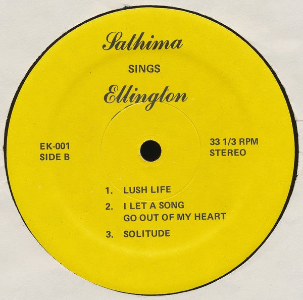 Sathima Bea Benjamin : Sathima Sings Ellington (LP, Album)