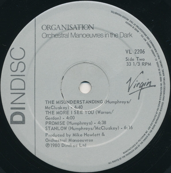 Orchestral Manoeuvres In The Dark : Organisation (LP, Album)