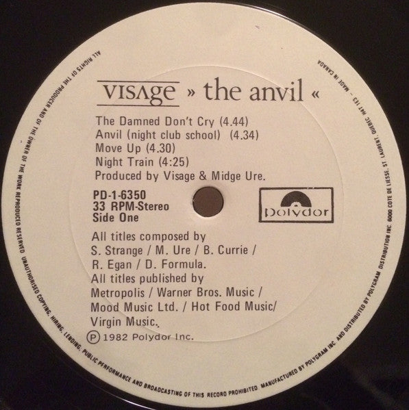 Visage : The Anvil (LP, Album)
