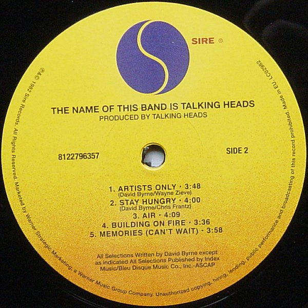 Talking Heads : The Name Of This Band Is Talking Heads (2xLP, Album, RE, RM, 180)