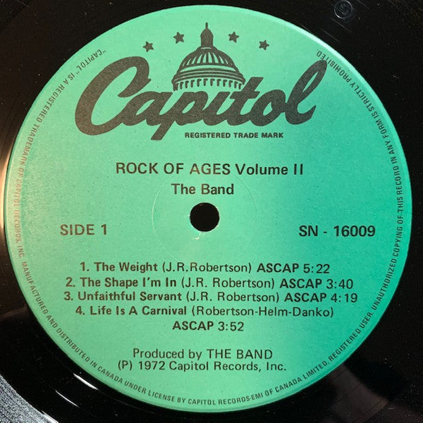 The Band : Rock Of Ages (Volume 2) (LP, Album, RE)