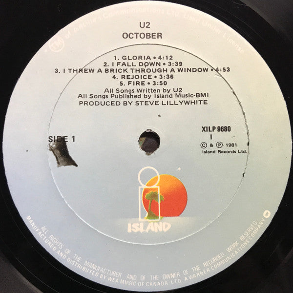 U2 : October (LP, Album, I -)