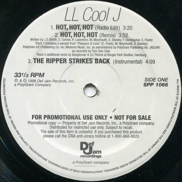 LL Cool J : Hot, Hot, Hot (12", Promo)