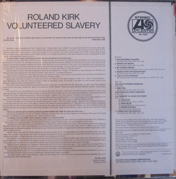 Roland Kirk : Volunteered Slavery (LP, Album)