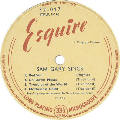 Sam Gary : Sam Gary Sings (LP)