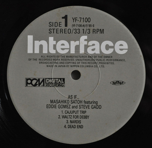 Masahiko Satoh Featuring Eddie Gomez And Steve Gadd : As If ... (LP, Album)