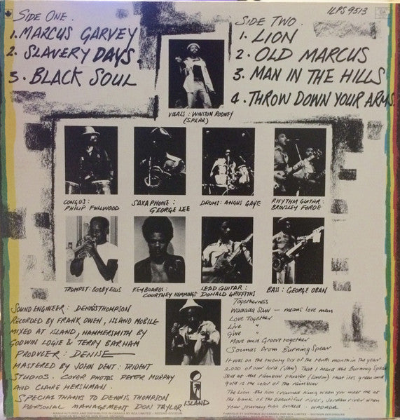 Burning Spear : Live (LP, Album)