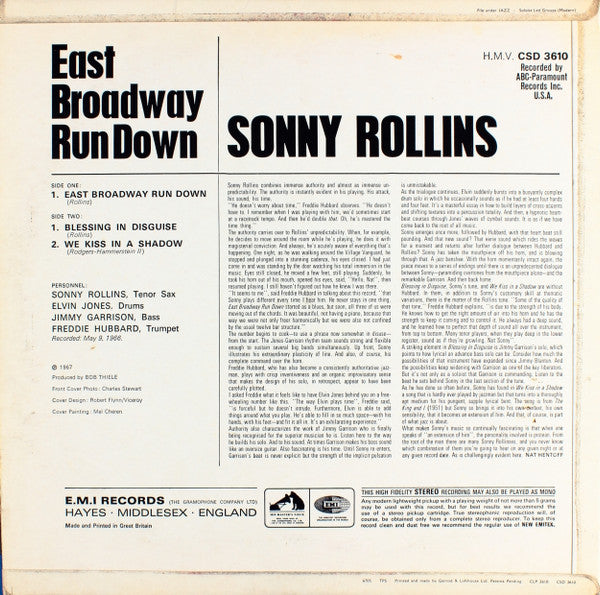 Sonny Rollins : East Broadway Run Down (LP)