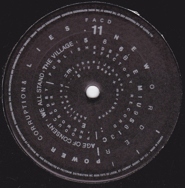 New Order : Power, Corruption And Lies (LP, Album, Bla)