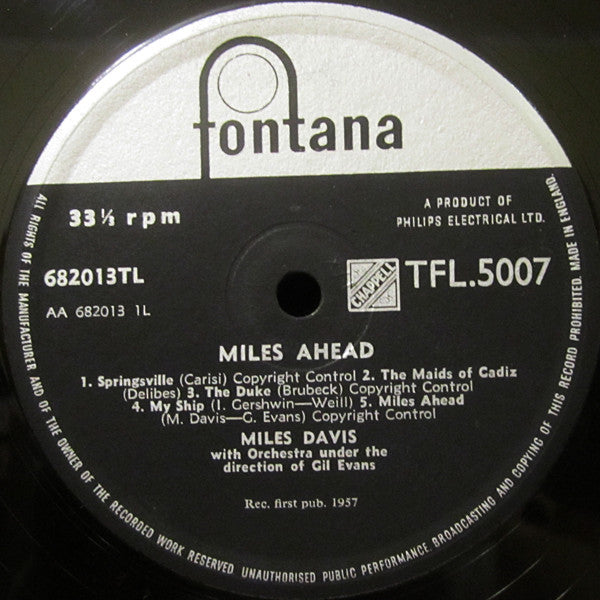 Miles Davis + 19 : Miles Ahead (LP, Album, Mono)