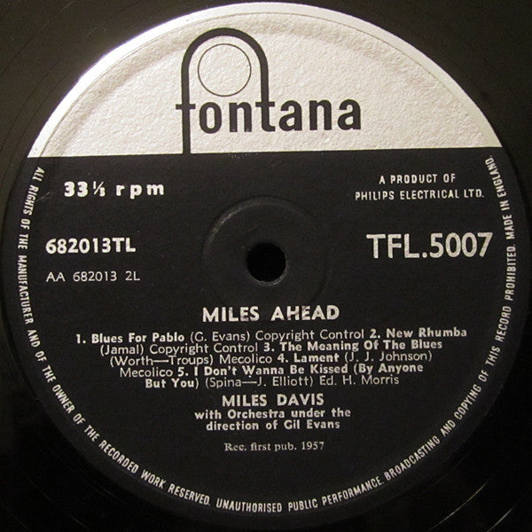Miles Davis + 19 : Miles Ahead (LP, Album, Mono)
