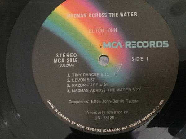 Elton John : Madman Across The Water (LP, Album, RE, Gat)