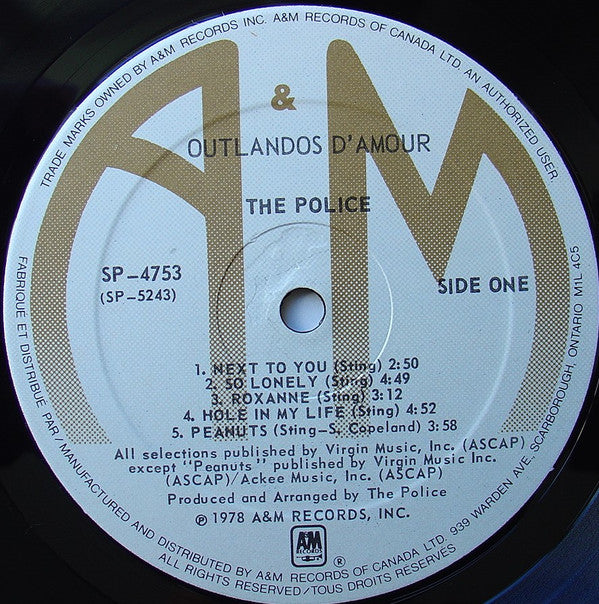 The Police : Outlandos D'Amour (LP, Album)