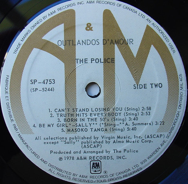 The Police : Outlandos D'Amour (LP, Album)