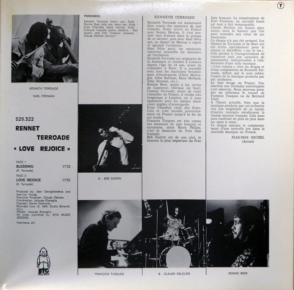 Kenneth Terroade : Love Rejoice (LP, Album)