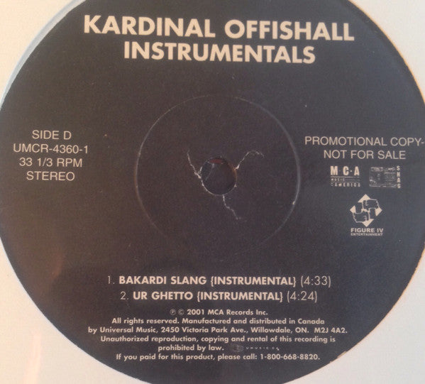 Kardinal Offishall : Kardinal Offishall Instrumentals (2xLP, Album, Promo)