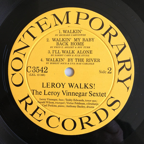 Leroy Vinnegar Sextet : Leroy Walks! (LP, Album, Mono)