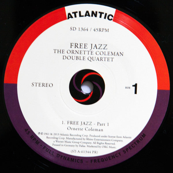 The Ornette Coleman Double Quartet : Free Jazz (2x12", Album, RE, 180)