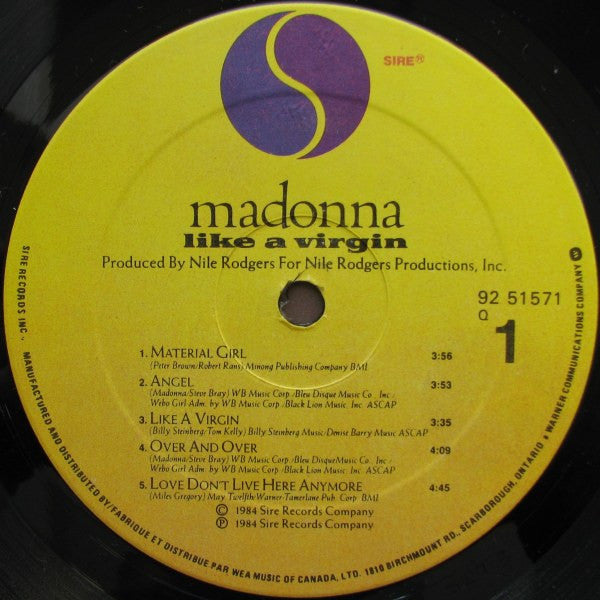 Madonna : Like A Virgin (LP, Album, Qua)