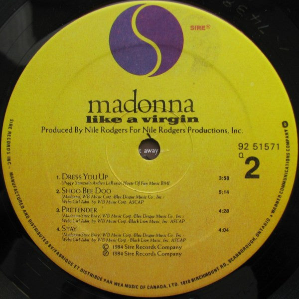 Madonna : Like A Virgin (LP, Album, Qua)