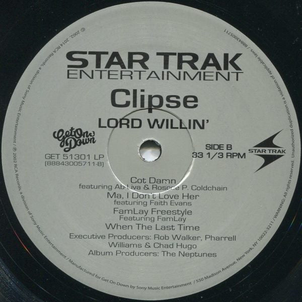 Clipse : Lord Willin' (2xLP, Album, RE)