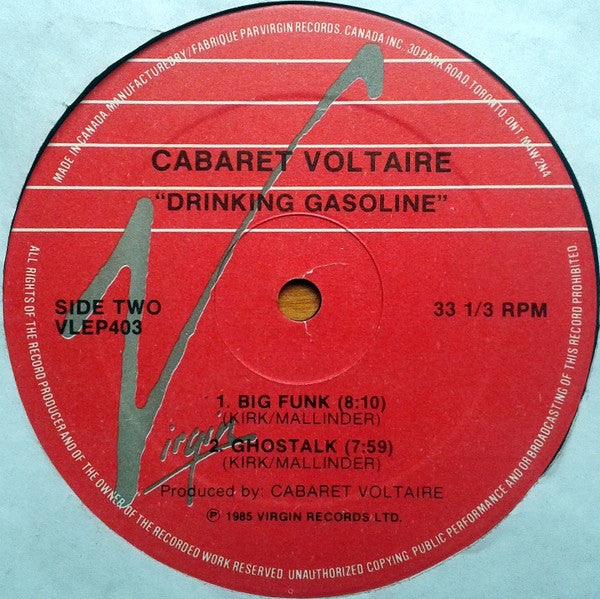 Cabaret Voltaire : Drinking Gasoline (12", EP)