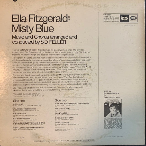 Ella Fitzgerald : Misty Blue (LP, Album)