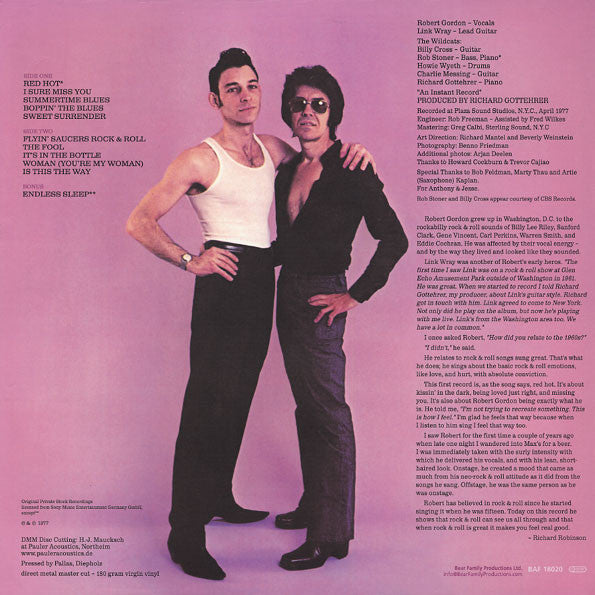 Robert Gordon (2) With Link Wray : Robert Gordon With Link Wray (LP, Album, RE)
