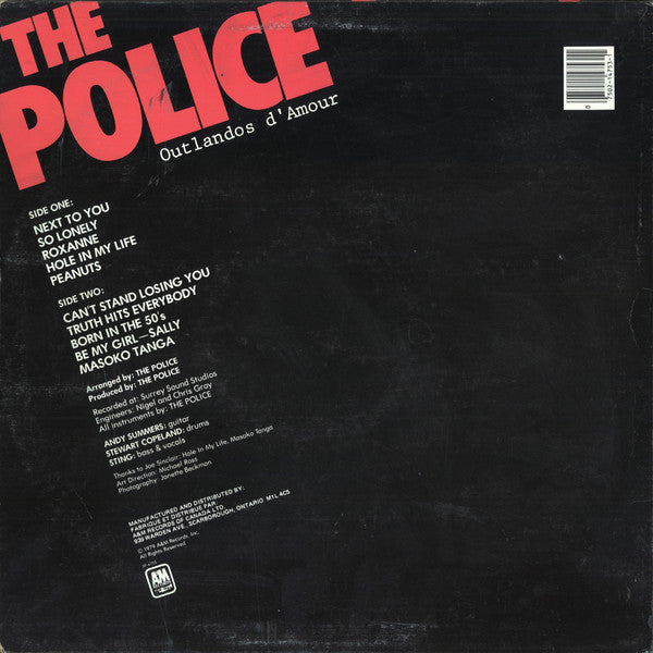 The Police : Outlandos D'Amour (LP, Album)