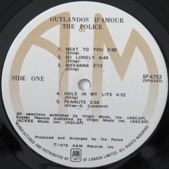 The Police : Outlandos D'Amour (LP, Album)