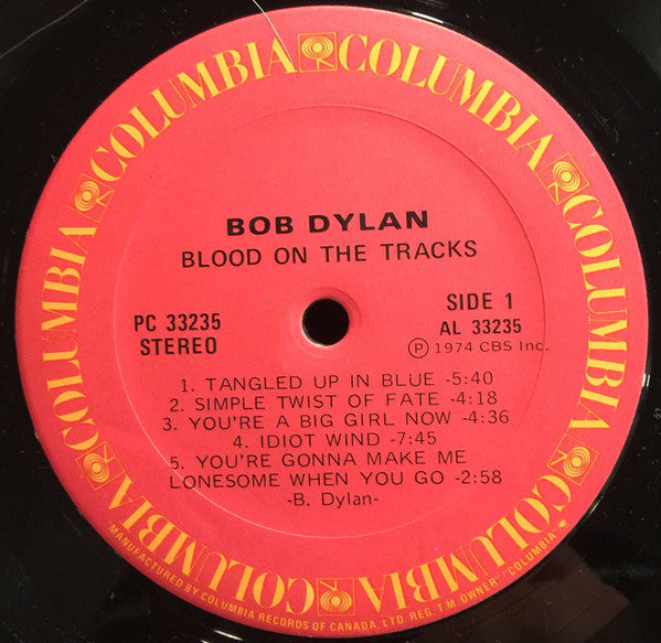 Bob Dylan : Blood On The Tracks (LP, Album, Bla)