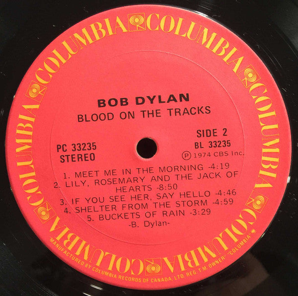 Bob Dylan : Blood On The Tracks (LP, Album, Bla)