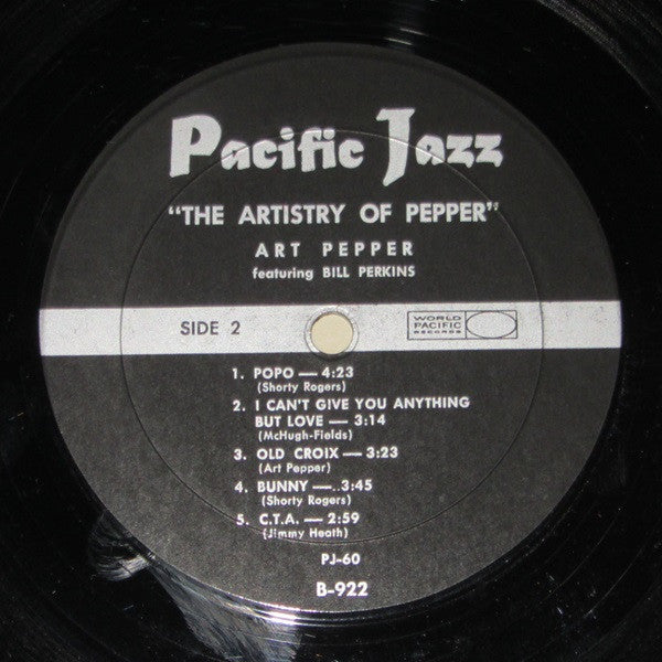 Art Pepper : The Artistry Of Pepper (LP, Album, Mono)