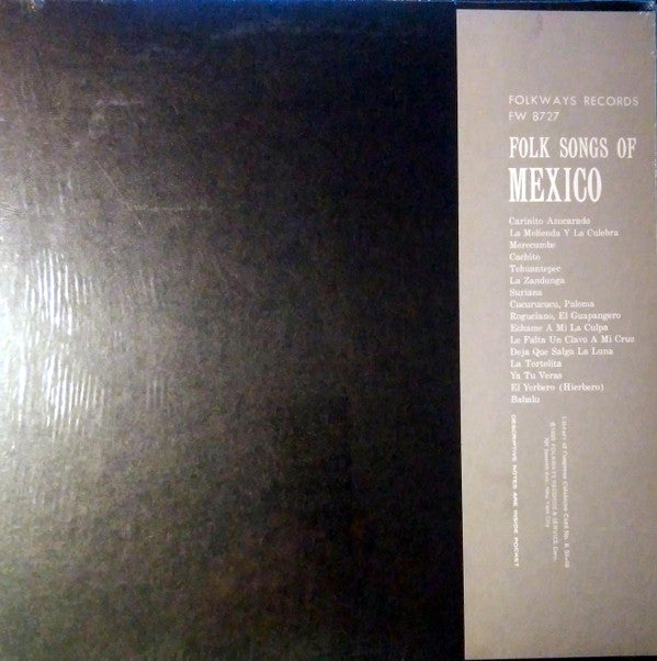 Alfonso Cruz Jimenez : Folk Songs Of Mexico (LP)
