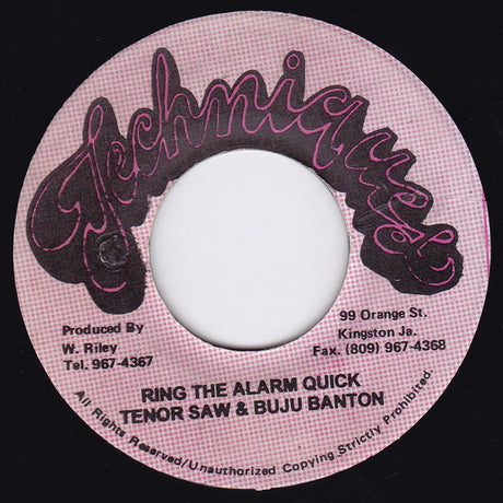 Tenor Saw & Buju Banton : Ring The Alarm Quick (7")