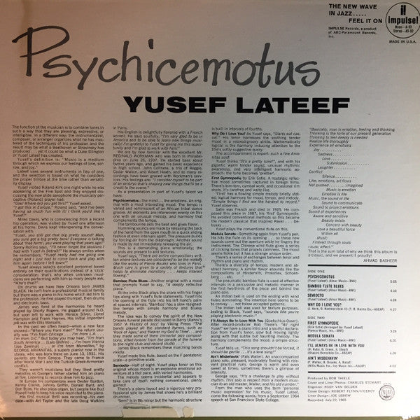 Yusef Lateef : Psychicemotus (LP, Album, RE)