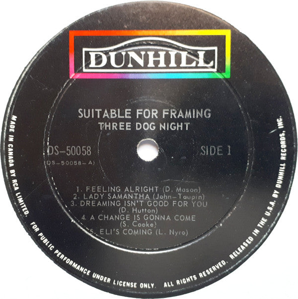 Three Dog Night : Suitable For Framing (LP, Album, Gat)