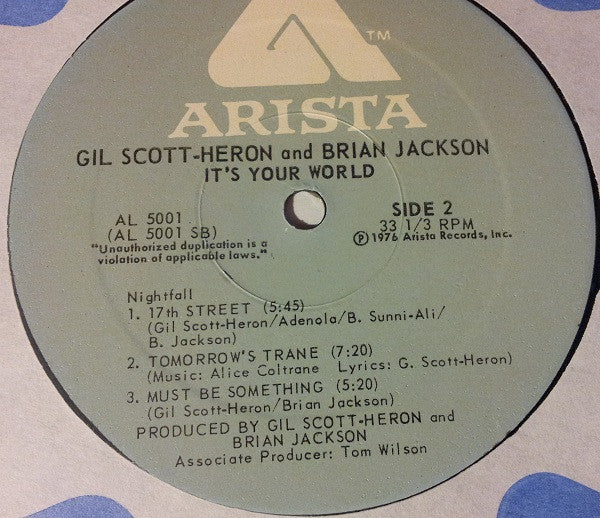 Gil Scott-Heron & Brian Jackson : It's Your World (2xLP, Album, PRC)