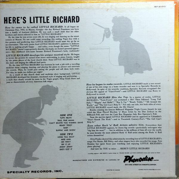 Little Richard : Here's Little Richard (LP, Album)