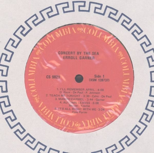 Erroll Garner : Concert By The Sea (LP, Album, RE)