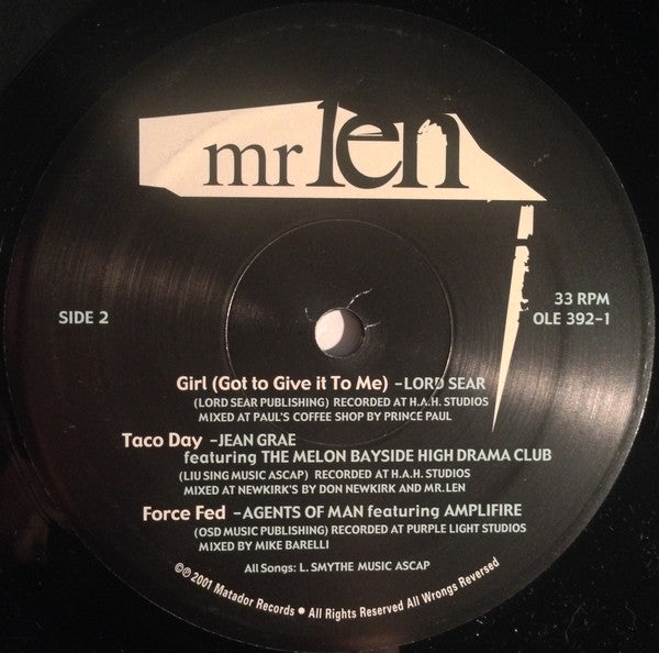 Mr. Len : Pity The Fool (Experiments In Therapy Behind The Mask Of Music While Handing Out Dummysmacks) (2xLP, Album)