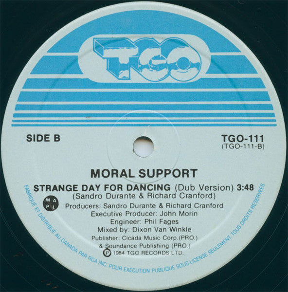 Moral Support : Strange Day For Dancing (12")