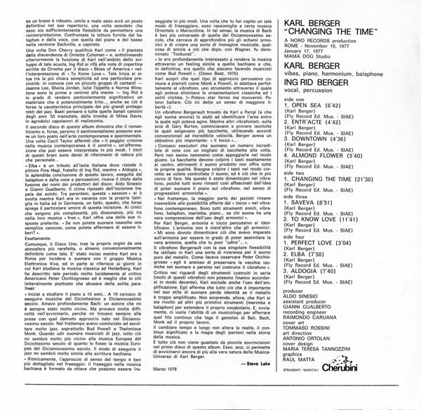 Karl Berger & Ingrid Berger : Changing The Time (2xLP, Album)