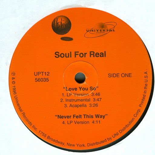 Soul For Real : Love You So (12")