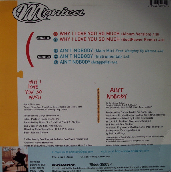Monica : Why I Love You So Much / Ain't Nobody (12")