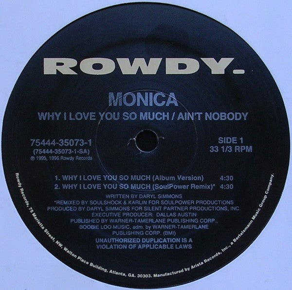 Monica : Why I Love You So Much / Ain't Nobody (12")