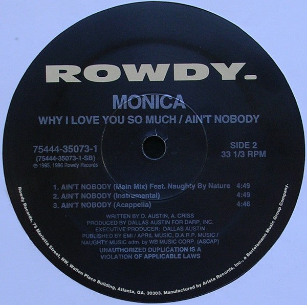 Monica : Why I Love You So Much / Ain't Nobody (12")