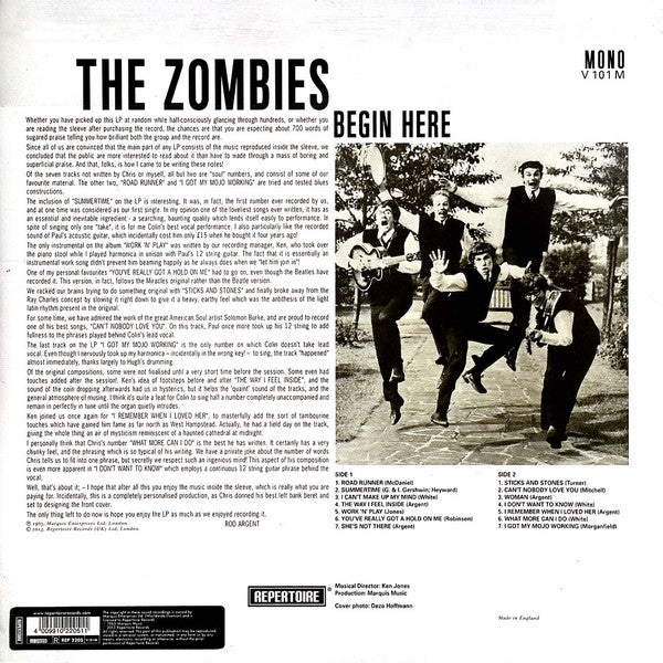 The Zombies : Begin Here (LP, Album, Mono, Ltd, RE, RM, 180)
